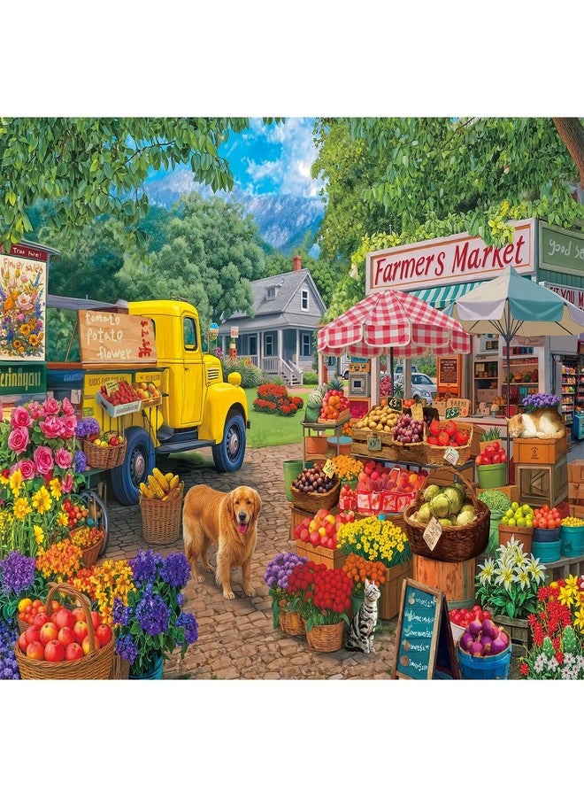Libeder Farmers Market Puzzles for Adults 500 Pieces,Vibrant Farm Stand, Fresh Produce & Bustling Market Scene Jigsaw Puzzle, Finished Size is 20" x 14.2" - Image 2